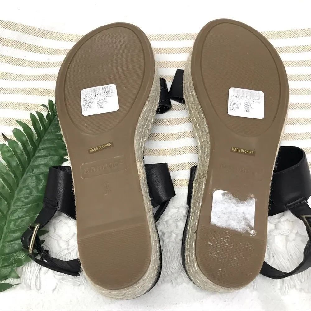 Bamboo “Infinity” Espadrille Black Sandals NEW - Picture 12 of 15